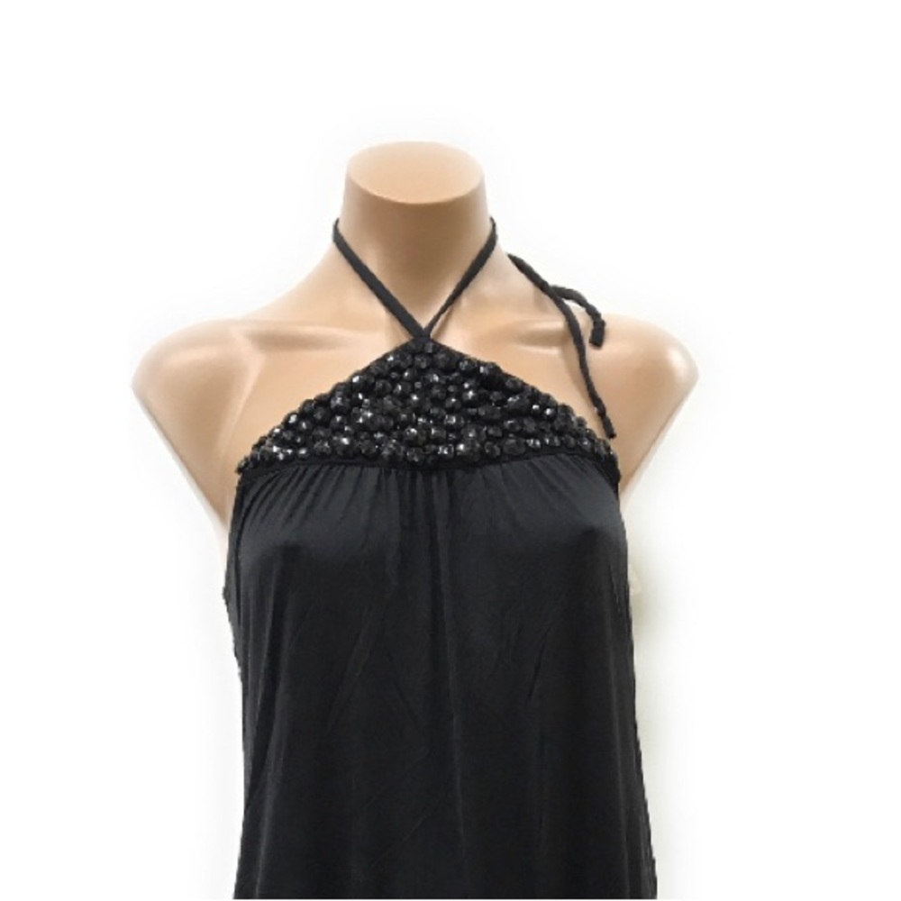 Express design top strapless wrap around beads gem
